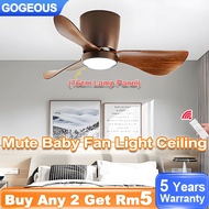 24/26 Inch Mini Ceiling Fan Light Modern Mute Tricolor Light Small Ceiling Fan Light For Dinning Roo
