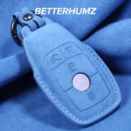 Alcantara Car Remote Key Case Cover For Mercedes Benz W204 W205 W213 W222 W177 A C E S G Class GLC C