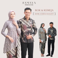 KEMEJA Samaya Skirt Span Shirt Batik Couple Shirt Couple Bottoms Modern Kebaya For Graduation Fiance Invitation Application | Family Batik Uniform For Men And Women