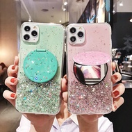 Casing For OPPO A53 A32 A12 A12E A5 A5S AX5 AX5S A3S A7 A9 A31 2020  K1 R15X AX7 Mobile Back Cover Glitter Silver Foil Transparent Soft Mirror Phone Case