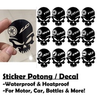 [STICKER POTONG / DECAL] YAMAHA SKULL SKELETON MOTOR Y15 LC135 Y16 R15 NMAX NVX EGO HONDA ADV VF3I S