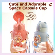 READY STOCK Kids Water Bottle Portable Water Bottle With Strap Kids School Water Bottle With Straw