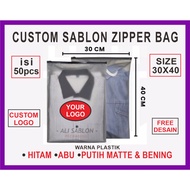 Custom 1-Day Plastic Screen Printing Zipper Bag 1-Day Size 30x40 contains 50 Custom Ziplock Bags con