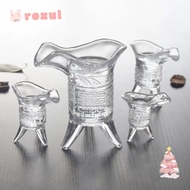 ROXUL Crystal Glass Cup, Chinese Wine Tripod Base Chinese Emperor Cup,  Ancient Retro Whiskey Shot G