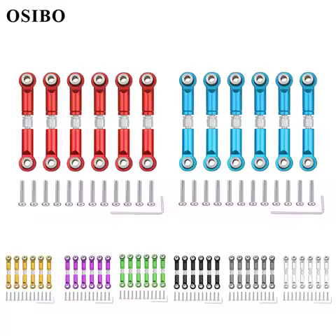 6PCS Metal Linkage Pull Rod Front /Rear Servo Link Tie Rod for Wltoys A949 A959 A969 A979 K929 1/18 
