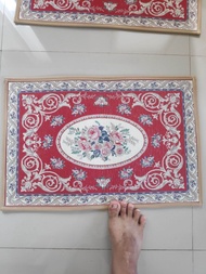 IKEA Keset Kaki Krem Coklat Motif Bunga Turki Anti Slip 60 X 40 Cm untuk Kamar Tidur & Kamar Mandi S