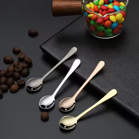 Stainless Steel Mini Spoon Home Kitchen Seasoning Spoon Creative Coffee Ice Cream Ice Cream Scoop