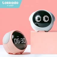 TOKKADO Kinbi Alarm Clock Digital Table Alarm Clock Cute Robot Emoji Night Light