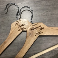 Exclusively customized Laser Engraving Bride and Groom wooden hanger