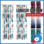 Premium 1 PC / pack Hook Type Curtain Semi Blackout Langsir Pintu Door Curtain Tirai Tingkap Ready Stock Malaysia