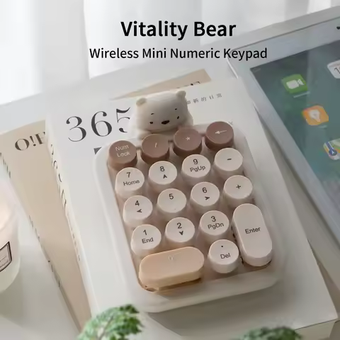 MOFii wireless connected cute bear mini office portable input gradient color round keycaps 520 numer