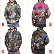 Gorillaz Zipper Hoodie Fullprint Polyester Jersey Material | Size SML XL XXL 3XL | Zipper Hoodie | P