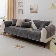 Furniture Cover Chenille Sofa Slipcovers 1/2/3/4 Seater, Couch Slipcover, Sectional Couch Covers L Shape, Universal Sofa Covers, Anti-Wrinkle, Furniture Cover Design (Color : Twilight Gray, Size : 1