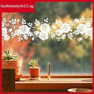 [FS] White Flower Rattan Wall Sticker Electrostatic Glass Sticker Shower Mirror Decal