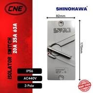 【🔥READY STOCK🔥】SHINOHAWA 3 Pole 20A/35A/63A IP56 Weatherproof Isolator Switch