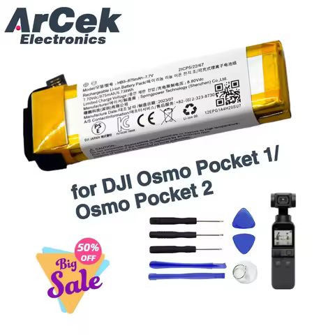 NEW HB3-875MAH-7.7V Battery for DJI Osmo Pocket 1 Osmo Pocket II Osmo Pocket 2 Action Vlog Camera Fr