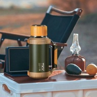 【TKK】金剛系列316不鏽鋼 手提+背帶 保溫運動水壺2000ML-山野橙