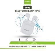 ROBOT รุ่น T60 หูฟังบลูทูธไร้สาย หูฟังบลูทูธ 5.3   TWS พร้อมไมโครโฟน  กันน้ำ กันเหงื่อ IPX4 Bluetoot
