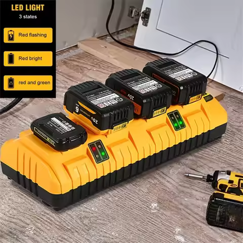 DCB104 Li-ion Battery Charger 4-Port 2A Current For Dewalt 12V 18V 20V DCB127 DCB120 DCB200 DCB204 D