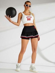 SHEIN VARSITIE 體育籃球&amp;網球&amp;啦啦隊基本連身裝,帶有紗裙及大腿襪