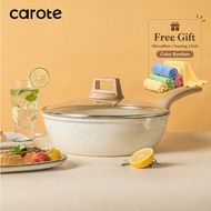 Carote 26/28/30CM Non Stick Stir-fry Deep Fry Wok PFOA Free Non-Stick Coating Cookware Suitable Indu