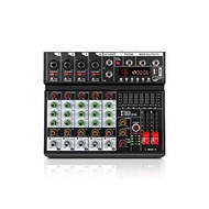 XTUGA EV6 Professional 6-Channel Audio Mixer 16DSP Effects, 7-Band EQ, Independent 48V Panta