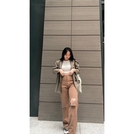 KULOT JEANS WANITA TERBARU 2023-HIGHWAIST -HITAM-PUTIH-CREAM-MOCCA-ARMY-ABU ABU -CELANA OOTD KOREAN 