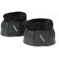 Shires Arma Overreach Fleece Bell Boots - Durable Gum Rubber with SupaFleece Trim and Double Velcro 