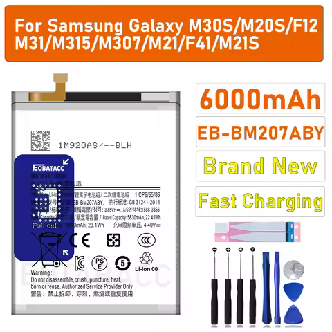2026 years high quality battery for samsung M30S/M31/M315/M307/M21/F41/M21S/M20S/M12 battery EB-BM20