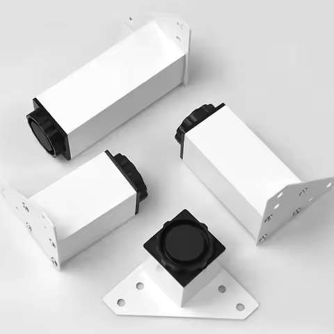 4Pcs Black and White Furniture Feet Adjustable Legs Square Cabinet Feet Aluminum Alloy Cabinet Feet 