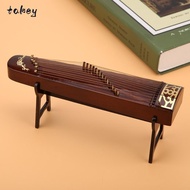 WITAK Miniature Guzheng Model, Portable Brown Chinese Guzheng Statue, Realistic Wooden Mini Guzheng 