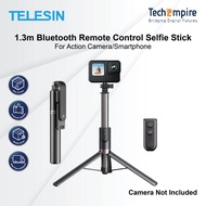 TELESIN Upgraded 1.3m Bluetooth Remote Control Selfie Stick for GoPro Action Camera and Smartphone