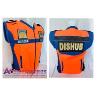 Latest dishub Taslan vest, orange waterproof Taslan vest biru