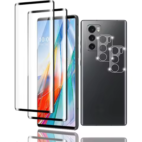 3D Curved 9H Tempered Glass for LG Wing 5G Screen Protector Glass for LG Wing Camera Lens Protector
