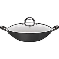 Tramontina 28708032 Monaco Induction Wok with Tempered Glass Lid, 32cm, Black