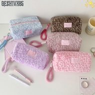 GESH1VX65 Pen Bag, Leopard Print Portable Pencil , Light Luxury Plush Cosmetic Bag Back To School
