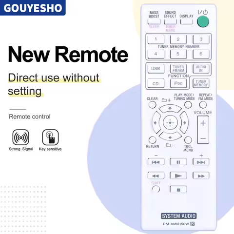 New RM-AMU150W Remote Control For Sony Audio System CMT-V10IP CMT-V9 CMT-V9IF
