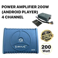 UNIVERSAL CAR POWER AMPLIFIER 4 CHANNEL FOR ANDROID PLAYER HIGH POWER 200W
