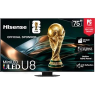 Hisense 75" Inches 75U8N U8N U8 Series ULED Mini-LED 4K UHD Smart Google TV (75U8n) - QLED, Native 1