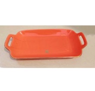 CMK 長形雙耳陶瓷盤 (橙色) Orange Rectangular Serving Tray with Handles