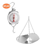 110 Lbs Large Display Hanging Scale with Scale Scoop Kitchen  Weight Scale Silver Industrial Spring 
