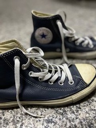 《誠可議》 Converse  All ⭐️Star 高筒鞋 深藍白 高筒休閒鞋 荔枝皮 帆布鞋