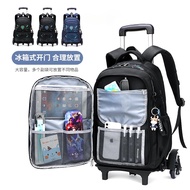 Trolley school bag school bag wheeled trolley 2 or 6 wheel primary school bag kids waterproof side o