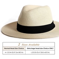 Unisex wide brim straw hat UV protection foldable solid color ultra light hat