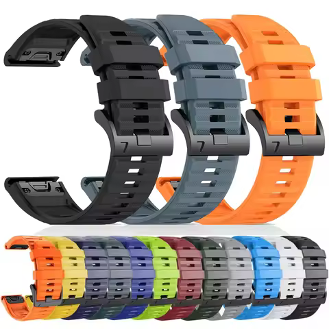 26mm 22mm Silicone Strap for Garmin EPIX Pro/Fenix 8 E 7 7X 6 6X Pro 5X Quickfit Watch Band for Desc