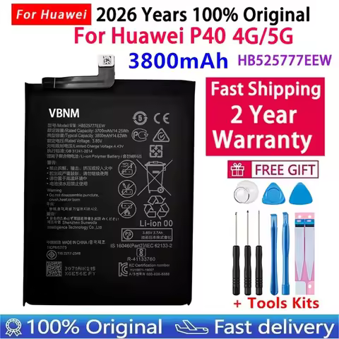 2026 Years 100% Original High Quality 3800mAh HB525777EEW Battery For Huawei P40 4G/5G Mobile Phone 