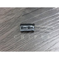 (10c) New, genuine Nichicon 4.7uf 450v 10x20mm capacitor