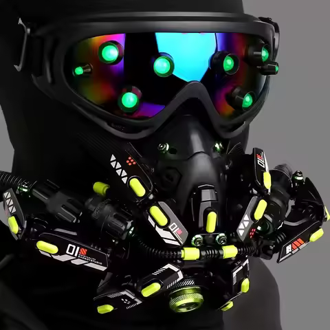 Future Technology Tactical Mechanical Face Mask Sci-fi Mecha Punk Gas Mask Cosplay Glasses Props