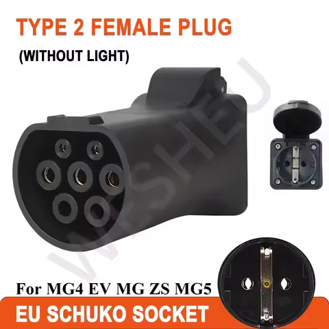 For MG4 EV MG ZS MG5 Marvel R 470Ω V2L TYPE 2 Female To Schuko Universal Socket EV Car Discharge Ada