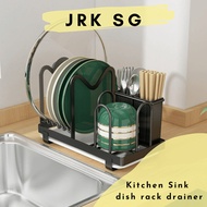 Kitchen sink dish rack drainer